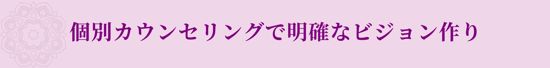 メリットの内容：個別カウンセリングで明確なビジョン作り