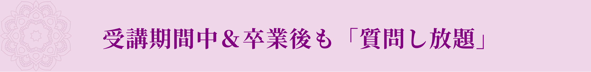 メリットの内容：受講期間中＆卒業後も「質問し放題」