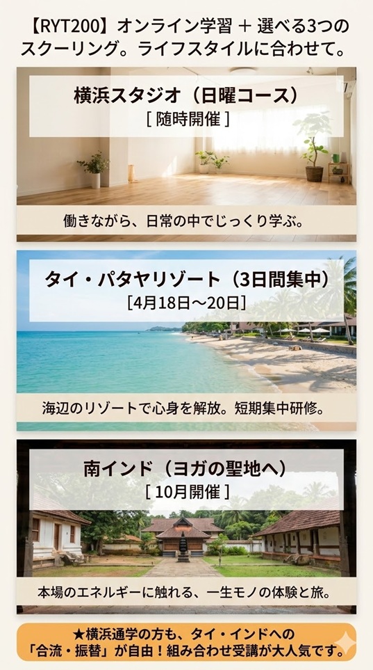 RYT200 横浜＆タイ＆南インド